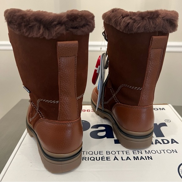 Pajar Valerie S Brown Leather Shearling Ice Gripper Waterproof Mid-Calf Boot 5.5 - Picture 6 of 15